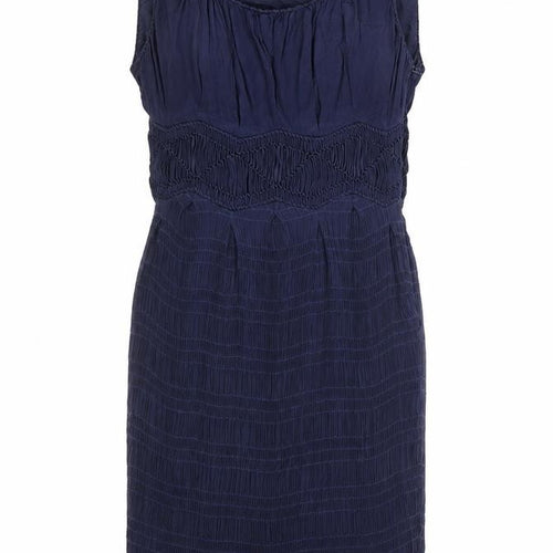 LEON MAX Womens Blue Viscose Tank Dress Size XS Round Neck Zip