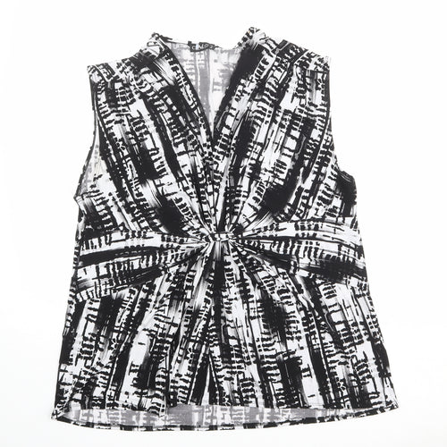 C.M.D Womens Multicoloured Geometric Polyester Basic Blouse Size 20 V-Neck - Gathered Front Detail