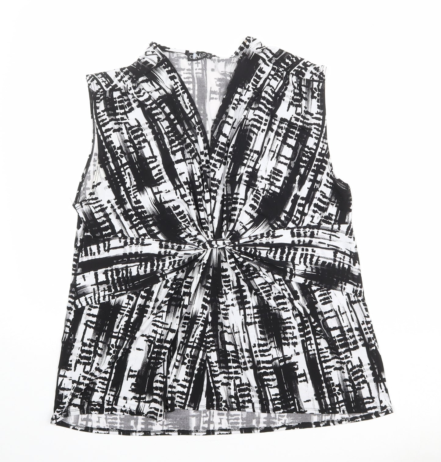 C.M.D Womens Multicoloured Geometric Polyester Basic Blouse Size 20 V-Neck - Gathered Front Detail