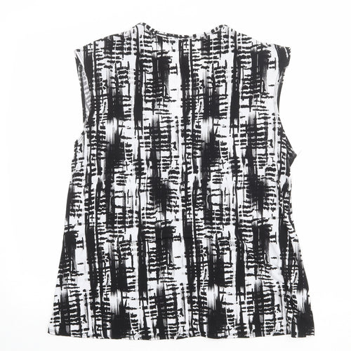 C.M.D Womens Multicoloured Geometric Polyester Basic Blouse Size 20 V-Neck - Gathered Front Detail