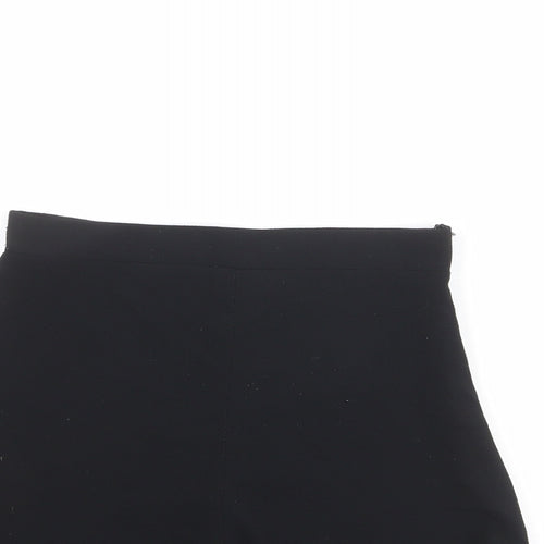 PRETTYLITTLETHING Womens Black Polyester Basic Shorts Size 8 Regular Zip