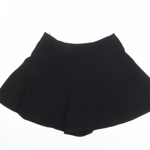 Miss Selfridge Womens Black Polyester Culotte Shorts Size 8 Regular Zip