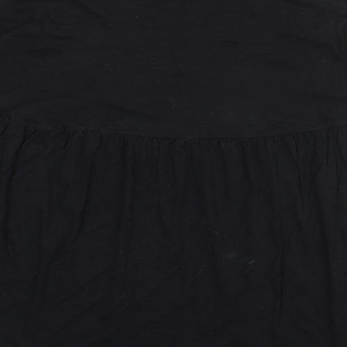 ASOS Womens Black 100% Cotton T-Shirt Dress Size 6 Crew Neck Pullover