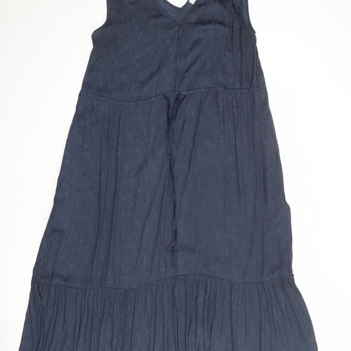 Per Una Womens Blue Polyester A-Line Size 12 V-Neck Pullover