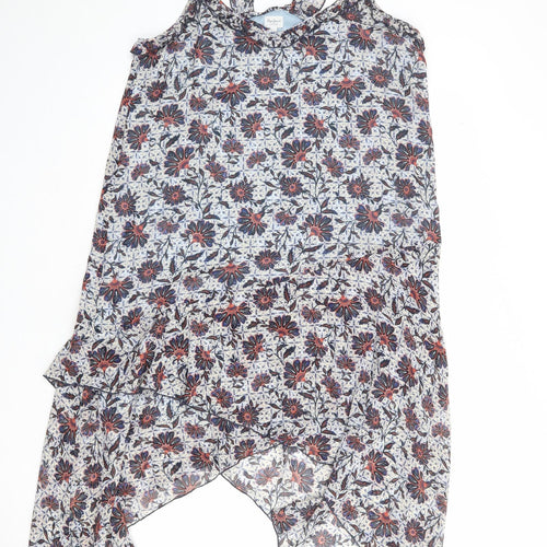 Pepe Jeans Womens Multicoloured Floral Polyester Tank Dress Size XL V-Neck Zip