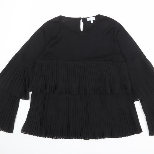 Blue Vanilla Womens Black Round Neck Polyester Pullover Jumper Size S