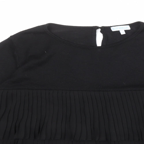 Blue Vanilla Womens Black Round Neck Polyester Pullover Jumper Size S