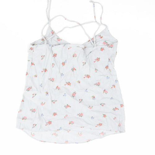 Warehouse Womens Grey Floral Viscose Camisole Tank Size 6 V-Neck
