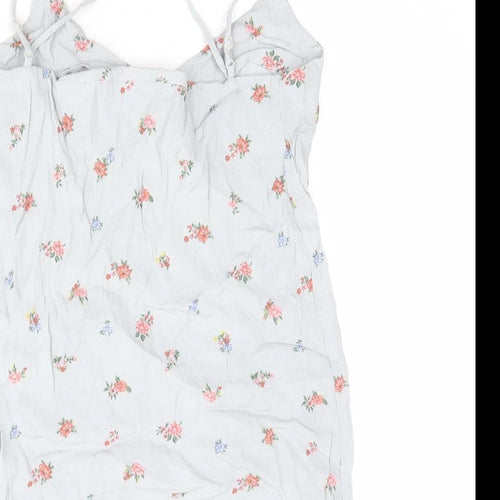Warehouse Womens Grey Floral Viscose Camisole Tank Size 6 V-Neck