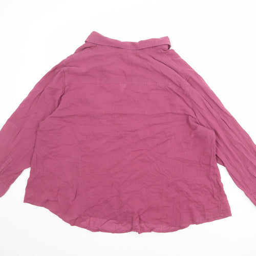 Monsoon Womens Purple 100% Cotton Basic Button-Up Size 20 Collared