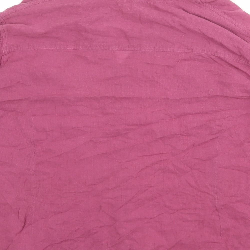 Monsoon Womens Purple 100% Cotton Basic Button-Up Size 20 Collared