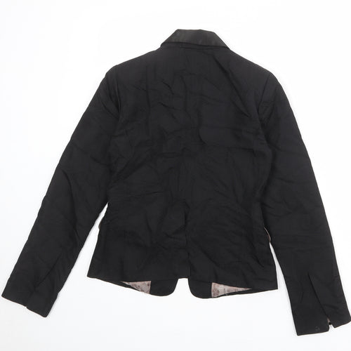 Topshop Womens Black Acetate Jacket Blazer Size 8