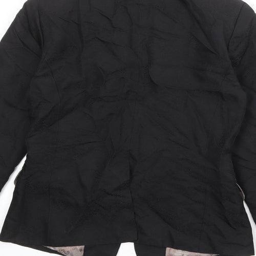 Topshop Womens Black Acetate Jacket Blazer Size 8