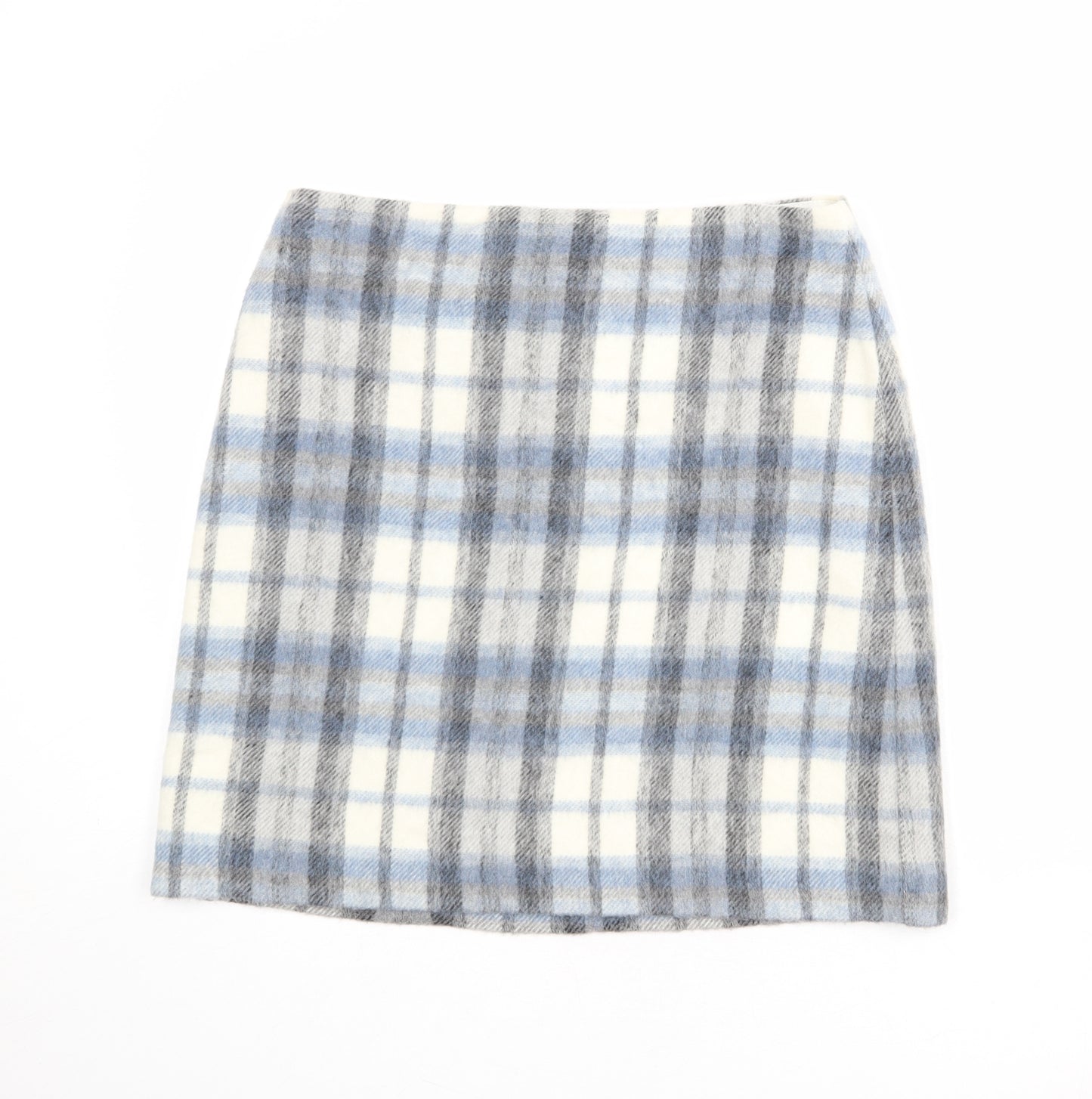 Marks and Spencer Womens Multicoloured Plaid Acrylic A-Line Set Size 14 Zip