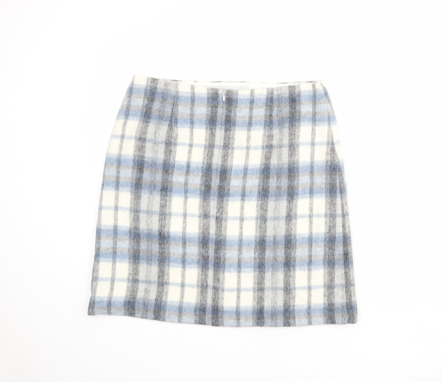 Marks and Spencer Womens Multicoloured Plaid Acrylic A-Line Set Size 14 Zip