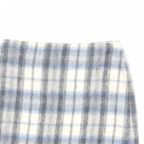 Marks and Spencer Womens Multicoloured Plaid Acrylic A-Line Set Size 14 Zip