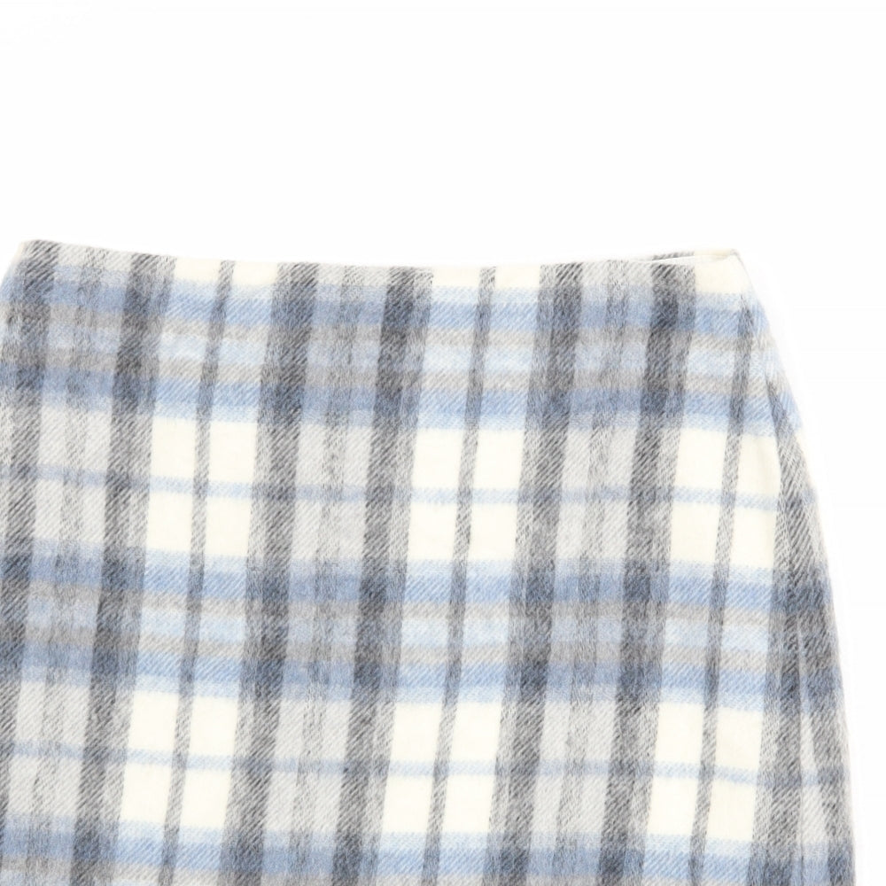 Marks and Spencer Womens Multicoloured Plaid Acrylic A-Line Set Size 14 Zip