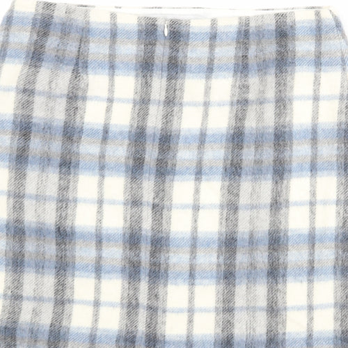 Marks and Spencer Womens Multicoloured Plaid Acrylic A-Line Set Size 14 Zip