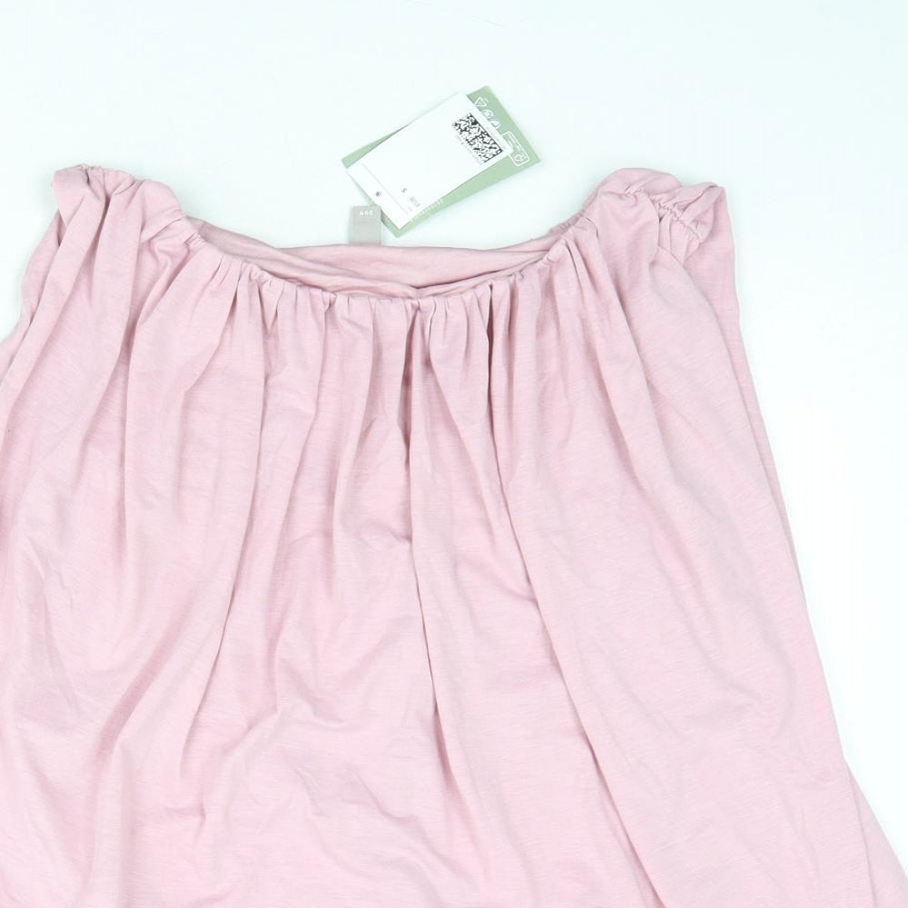 H&M Womens Pink Polyester Basic Tank Size S Round Neck