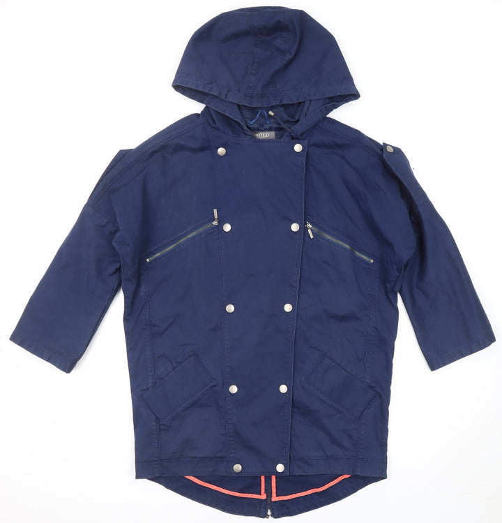 Limited Collection Womens Blue Overcoat Coat Size 8 Zip