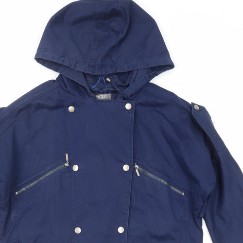 Limited Collection Womens Blue Overcoat Coat Size 8 Zip