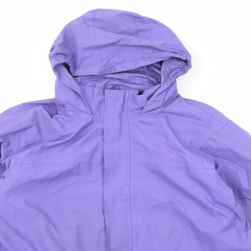 Regatta Girls Purple Rain Coat Coat Size 15-16 Years Zip