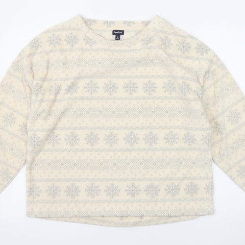 Gap Womens Beige Fair Isle Polyester Pullover Sweatshirt Size M Pullover