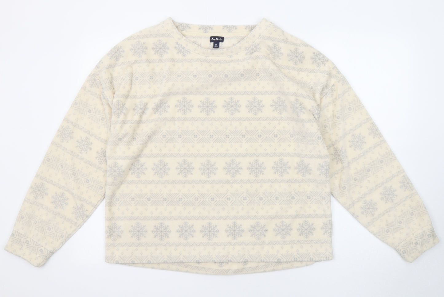 Gap Womens Beige Fair Isle Polyester Pullover Sweatshirt Size M Pullover