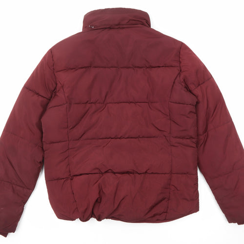 Topshop Womens Red Puffer Jacket Jacket Size 10 Zip