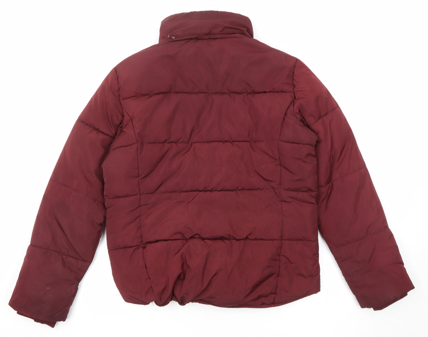 Topshop Womens Red Puffer Jacket Jacket Size 10 Zip
