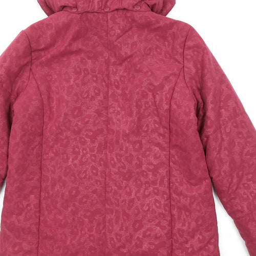 First Avenue Womens Pink Animal Print Jacket Size 12 Zip