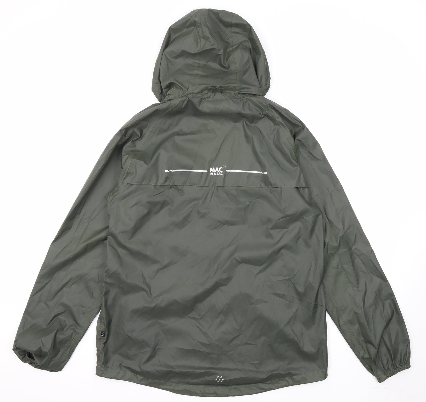 Mac In a Sac Mens Green Windbreaker Jacket Size M Zip