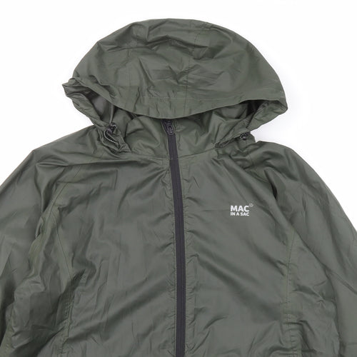 Mac In a Sac Mens Green Windbreaker Jacket Size M Zip
