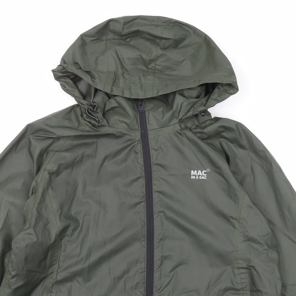 Mac In a Sac Mens Green Windbreaker Jacket Size M Zip
