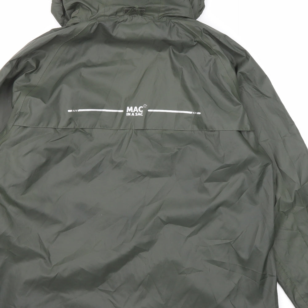 Mac In a Sac Mens Green Windbreaker Jacket Size M Zip