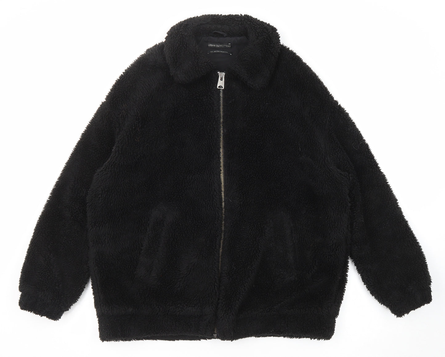 Urban Outfitters Womens Black Jacket Size S Zip - Teddy Style