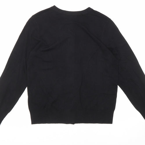 Marks and Spencer Womens Black Round Neck Viscose Cardigan Jumper Size 10