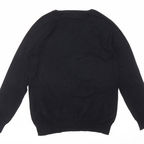 Dunnes Stores Womens Black Round Neck Viscose Pullover Jumper Size M
