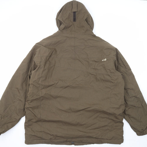 DECATHLON Mens Brown Geometric Windbreaker Jacket Size 2XL Zip - Wed'ze Ski, Snowboard and Sledge Range