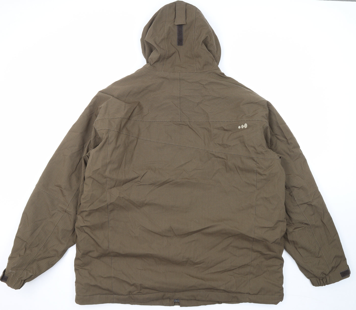 DECATHLON Mens Brown Geometric Windbreaker Jacket Size 2XL Zip - Wed'ze Ski, Snowboard and Sledge Range