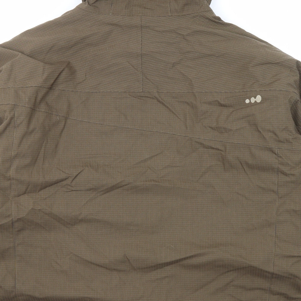 DECATHLON Mens Brown Geometric Windbreaker Jacket Size 2XL Zip - Wed'ze Ski, Snowboard and Sledge Range