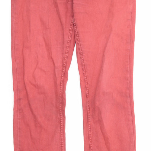 Conbipel Womens Red Cotton Straight Jeans Size 32 in Regular Zip