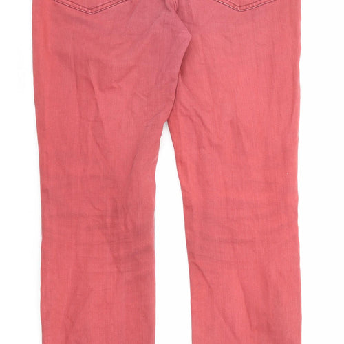 Conbipel Womens Red Cotton Straight Jeans Size 32 in Regular Zip