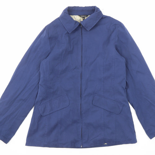 Janique Womens Blue Jacket Size 12 Button