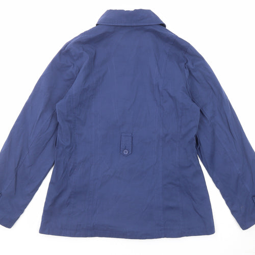 Janique Womens Blue Jacket Size 12 Button