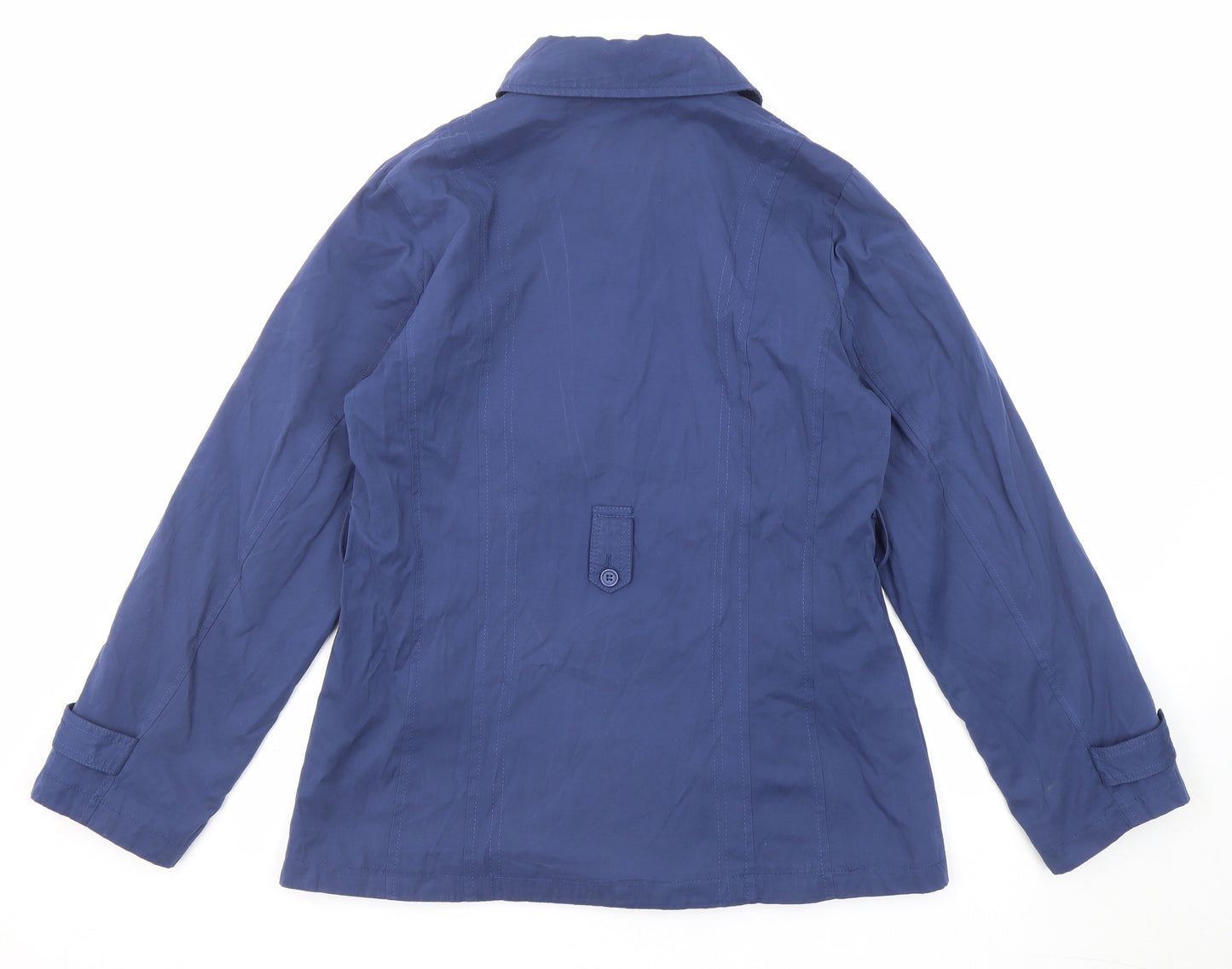 Janique Womens Blue Jacket Size 12 Button