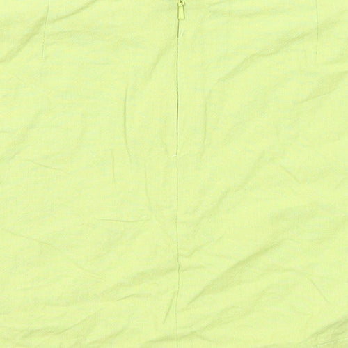 Light Before Dark Womens Green Cotton Mini Skirt Size M Zip