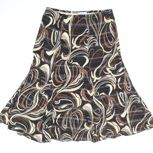 Simtex Womens Multicoloured Geometric Polyester Swing Skirt Size M