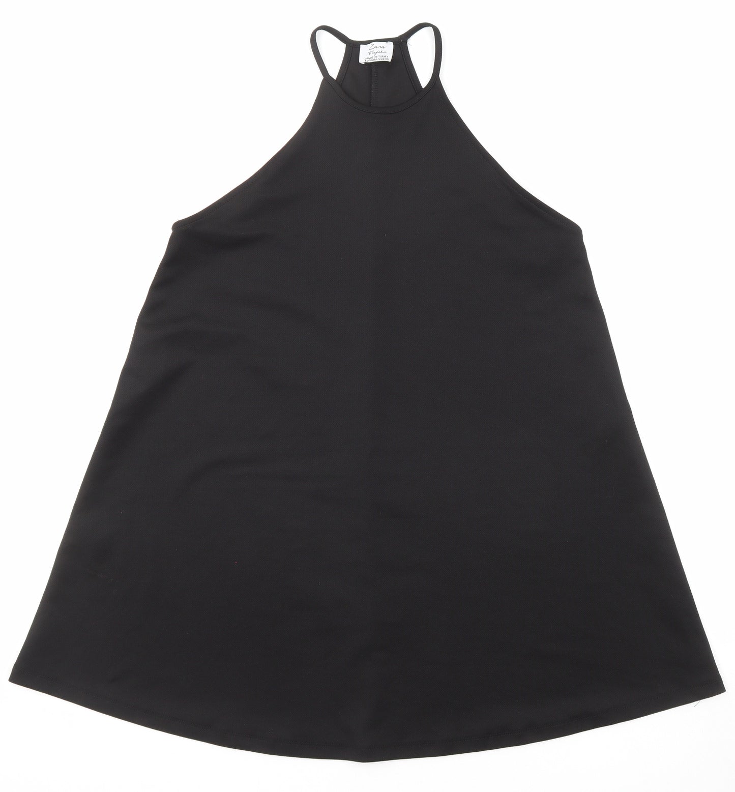 Zara Womens Black Polyester Trapeze & Swing Size S Round Neck Pullover