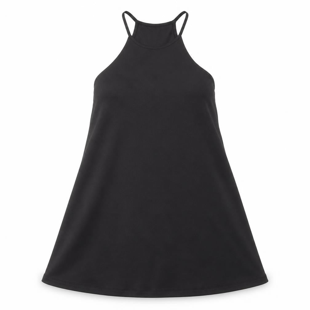 Front view of Zara women’s black polyester trapeze & swing, size S, round neck pullover